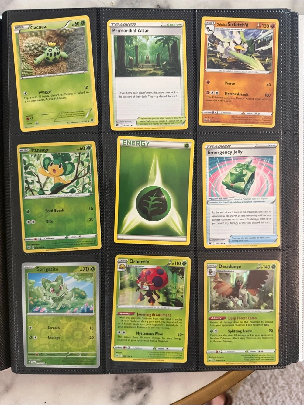 Pokemon Card Binder pages of cards - lots of sets